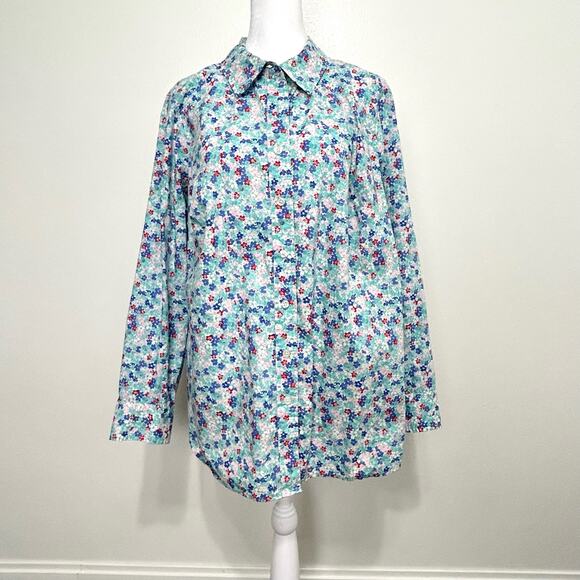 Talbots Floral Shirt Womens Size: X Lovely Ditsy Flowers Long Sleeve Button up - Picture 2 of 13